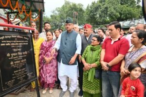 सैनिक कल्याण मंत्री गणेश जोशी ने ₹27 लाख की लागत से बनने वाले शहीद द्वार का शिलान्यास किया